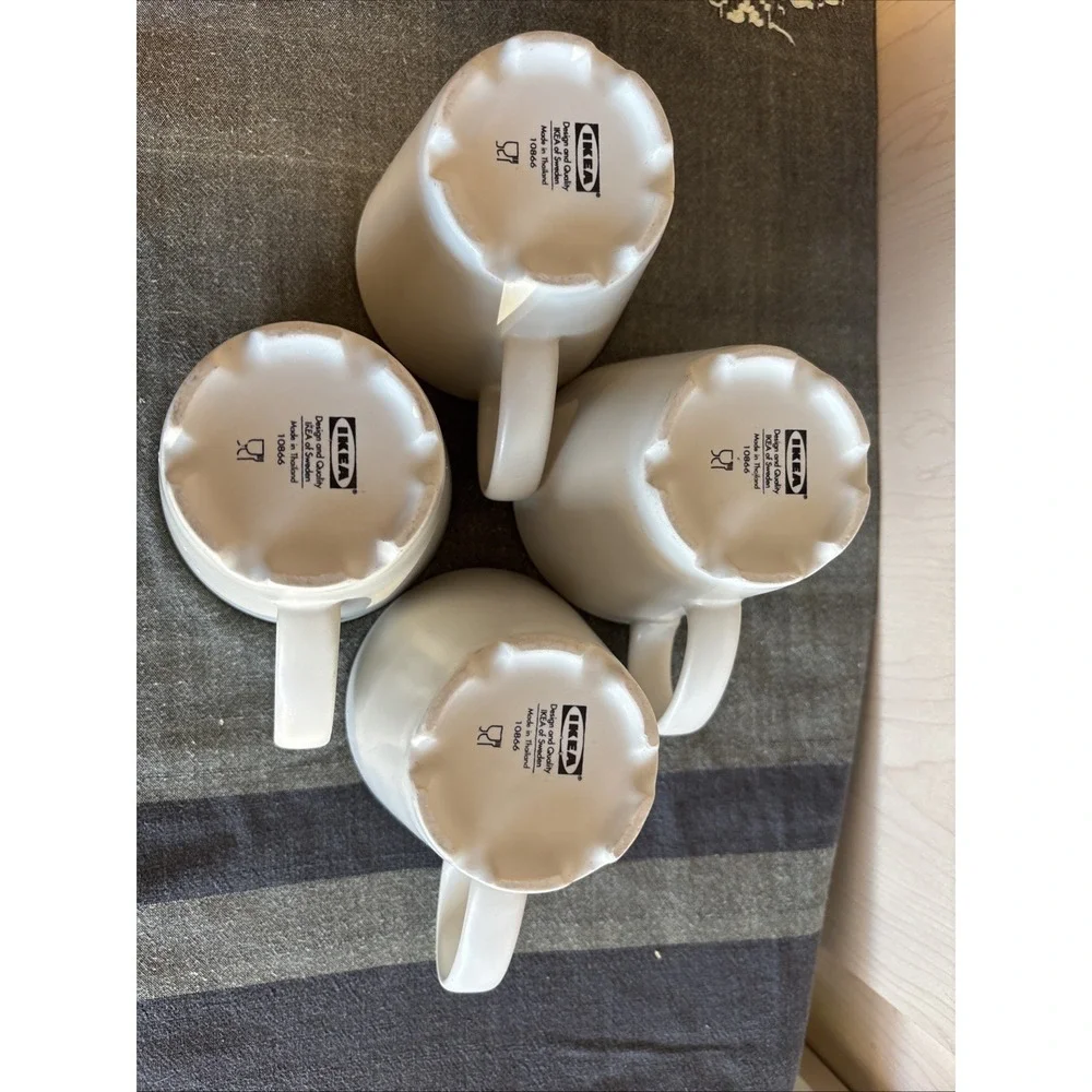 Set of Four (4) Ikea of Sweden Made In Thailand Stoneware Mug Coffee Tea #10866‎